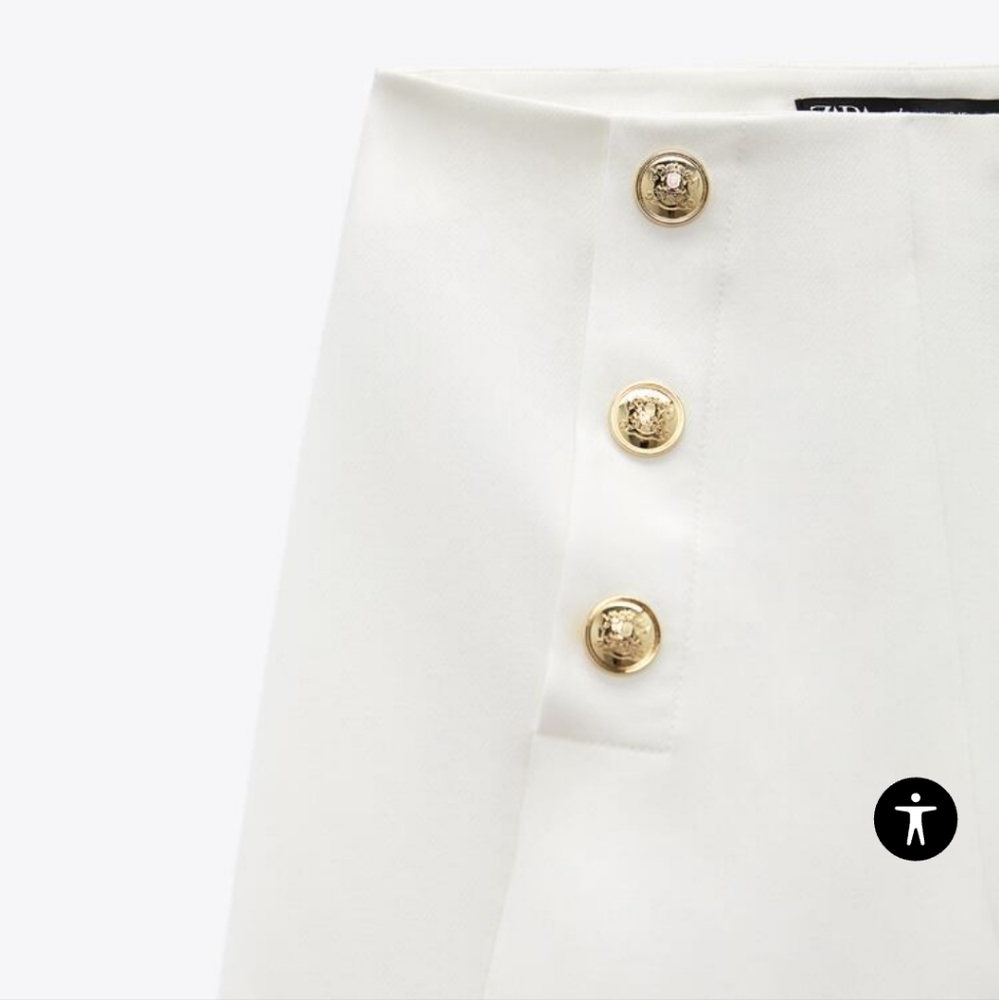 Zara high waisted shorts with gold buttons - Picture 5 of 7